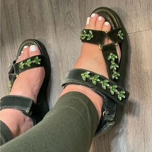 Aerosoles velvet rhinestone sandals 10